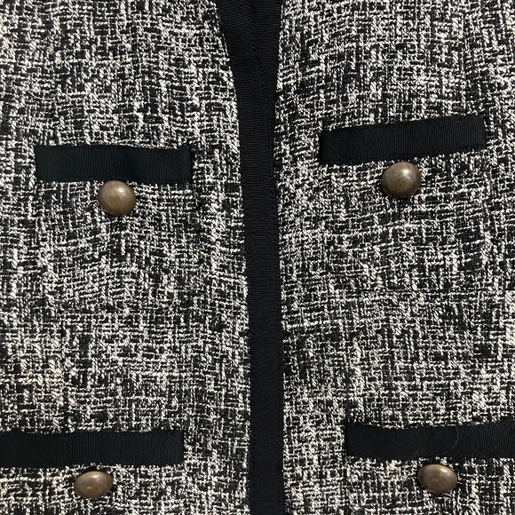 J.Crew, size 4, black and white tweed blazer jacket - Picture 4 of 6